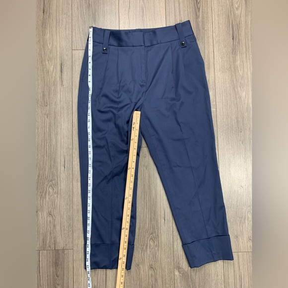 REISS Mae Cuffed Wide Waist Pants in Blue Sz 8 - Picture 3 of 8